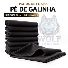 Kit Pano de Prato GRANDE Preto Pé de Galinha
