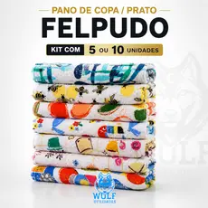 Kit Pano De Prato Grande Atoalhado Felpudo em Algodao