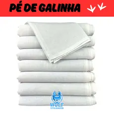 Kit Pano De Prato Pé De Galinha Grande Branco com Bainha