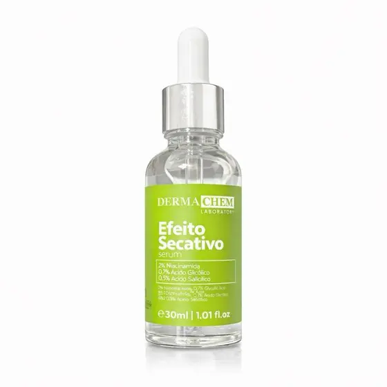 Sérum Secativo Antiacne Controle da Oleosidade Secagem Rápida para Espinhas Niacinamida + Ácido Glicólico + Ácido Salic