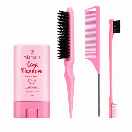 Kit Finalização Perfeita | Cera Fixadora para Frizz + Pentes para Baby Hair