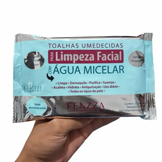 Lenços Demaquilantes para Limpeza Facial Hidratação e Remoção de Maquiagem 25 Unidades