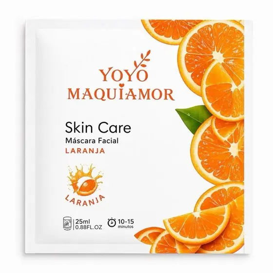 YoYo Maquiamor Máscara Facial de Laranja Vitamina C Iluminadora Hidratante Skin Care 25ml para Cuidado com a Pele
