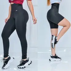 combo fitnes calça e bermuda treino musculação ioga moda feminina kit modela o corpo afina cintura empina bumbum