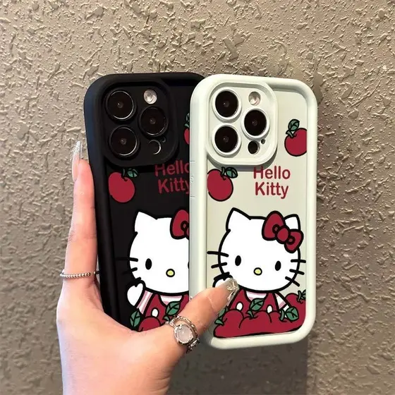 Carcasa De TeléFono Cute Hello Kitty Caixa De Telefone Para Iphone 15 11 12 14 13 Pro Max 7plus Xr X 15 7 8 Plus Mini Xs Se 2020 Macia TPU Capa De Escada À Prova De Choque Os Olhos Do Céu