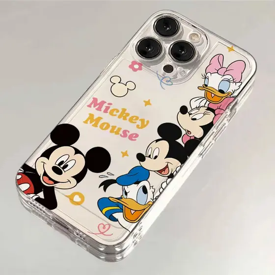 Disney Mickey Mouse Minnie Mala Para Telefone Celular IPhone 11 15 14 13 Pro Max 12/8se 7 Plus XS Material De Silicone À Prova D'água E De Choque Nova Capa