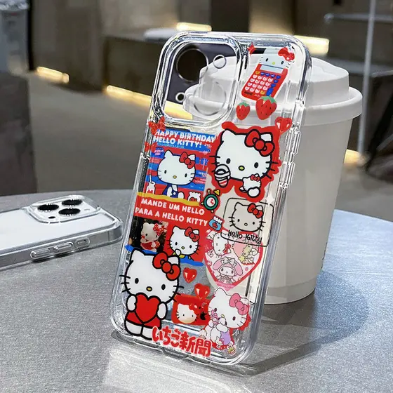 Sanrio Hello Kitty Cartoon Monster Design Capa Para Telefone Celular IPhone 11 15 14 13 Pro Max 12/8se 7 Plus XS Material De Silicone À Prova D'água E De Choque Nova