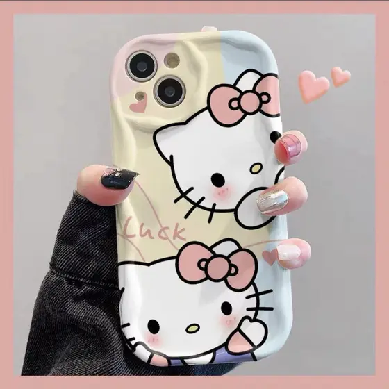 Hello Kitty Cartoon Monster Design Capa Para Celular IPhone 11 15 14 13 Pro Max 12/8se 7 Plus XS Material De Silicone À