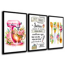 Quadros Decorativos Cozinha Confeitaria Bolo Batedeira Padaria