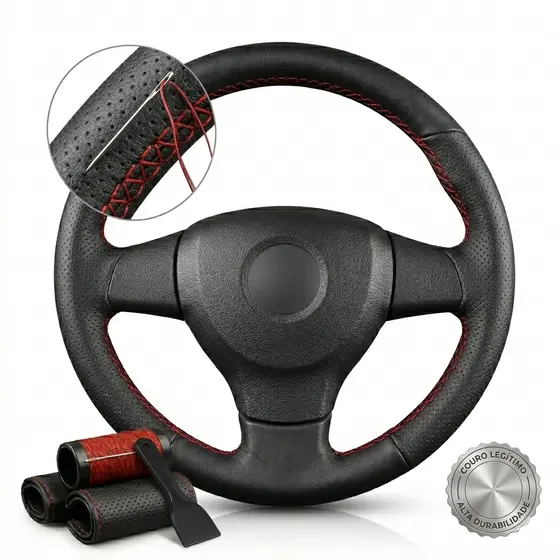 Capa De Volante Carro Couro Universal Antiderrapante Costura Manual