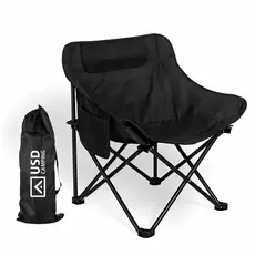 Cadeira De Camping Pesca Praia Resistente Até 120kg C/ Bolsa De Transporte Usd Cor Preto Verde