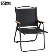 Cadeira De Praia Camping Pesca Dobrável Portátil Reforçada Usd Até 120kg Cor Preto