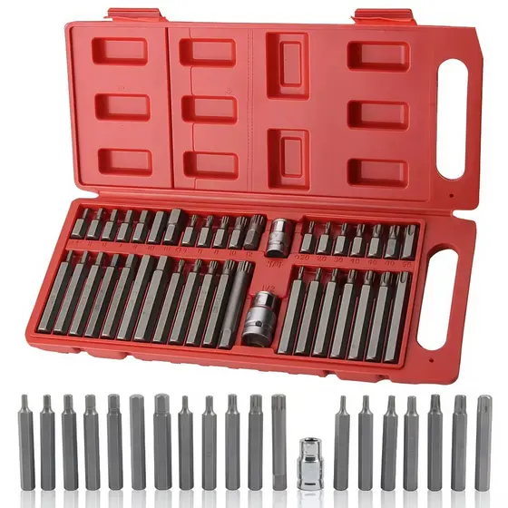 Kit Com 40 Peças De Ferramentas 40 Peças Bit Torx Allen Multidentado