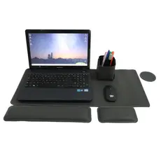 Kit Escritorio (5PEÇAS)Mouse Pad 70x30 e 90x40 +Apoio Teclado/Punho +Porta Caneta+Porta copo