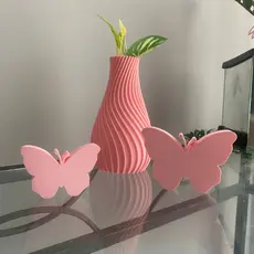 Kit Borboletas decorativas com Vaso Lindo - Decoração Sala/Quarto