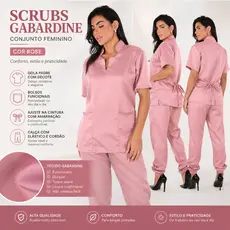 Pijama Cirúrgico Feminino Luxo Jogger Scrubs Gabardine Premium - Autentico
