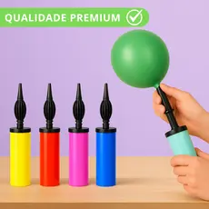 Bomba para encher balão Versão Premium – Bomba inflador manual bexiga – Festa decoração