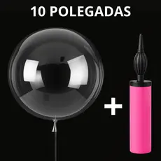 Kit 50un Balão Bubble 10 Polegadas + Brinde (Bomba de Ar Manual) – Bobo Transparente Decoração Festa