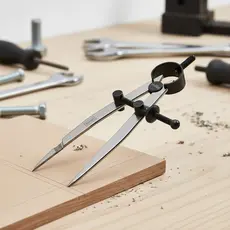 Compasso Mecânico Riscador Reto 200mm 8" Traçador Medição Precisa Metais Aço Starfer Profissional 📏