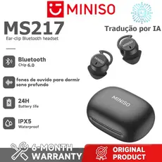 1 ano de MINISO MS217 Fone de ouvido com tradução de idioma em tempo Real AI Fone de ouvido Bluetooth sem fio O