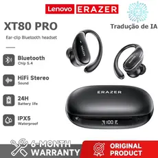 Lenovo Erazer XT80 PRO AI Tradução em tempo Real Fone de ouvido Bluetooth Bluetooth 5.4 HiFi Qualidade de som ANC Fone d