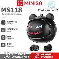 1 ano de MINISO MS118 Fone de ouvido com tradução de idioma em tempo Real AI Fone de ouvido Bluetooth sem fio O