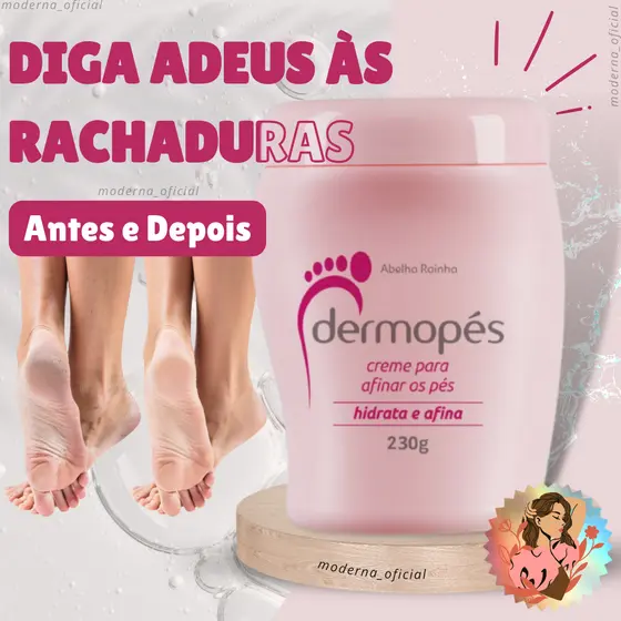 Creme Para Afinar Os Pés Dermopés 230g Hidrata E Afina Abelha Rainha