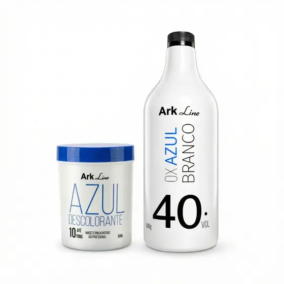 Kit Pó Descolorante Ark Line 500g + Ox 40V | Menos Agressão até 10 tons, Resultados Profissionais