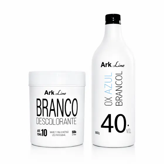 Kit Pó Descolorante Profissional Ark Line 500g + Ox 40 V - Clareamento Rápido até 10 tons, muito menos agressão