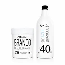 Kit Pó Descolorante Profissional Ark Line 500g + Ox 40 V - Clareamento Rápido até 10 tons, muito menos agressão
