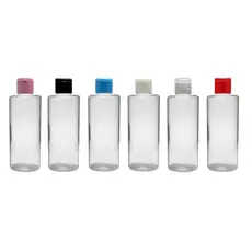 10 Frascos de 100 Ml cilíndrico Reto em Plástico Pet Tp Flip Top para álcool gel, shampoo, sabonete líquido e cremes