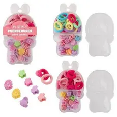 KIT 22 ACESSÓRIOS DE CABELO INFANTIL DIVERTIDO COM CAIXINHA ORGANIZADORA - C3B - CB4724