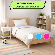 Fronha Infantil Capa 40x60cm Colorida Criança Até 10 Anos Antialérgica Percal 180 Fios Com Zíper