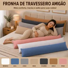 Fronha Travesseiro Gestante De Corpo Amigão Xuxão 1,30x40cm Capa Com Zíper Antialérgica Colorida