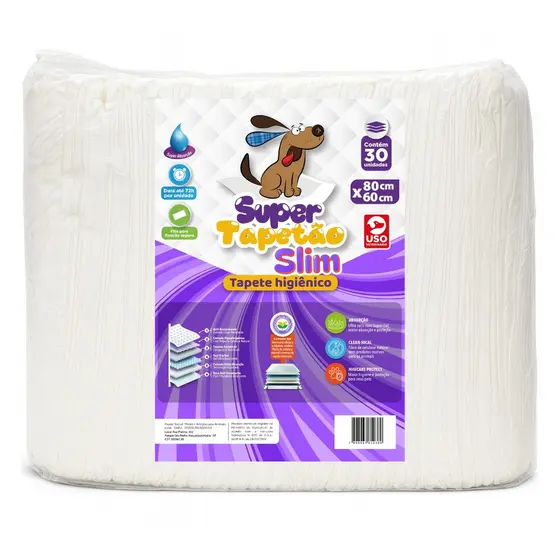 Tapete Higiênico Cachorro Pet Super Tapetão Slim 80x60 - 30 Un.