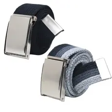 Kit 2 Cintos Masculino De Lona Gorgurão Fivela Americana Ajustável Alta Qualidade Plus Size