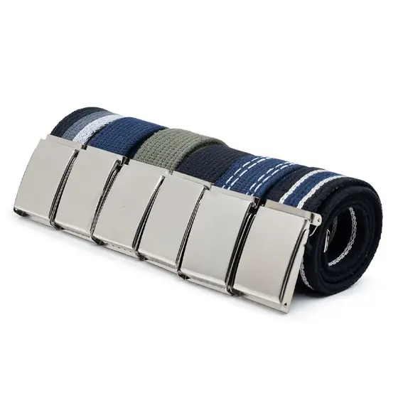 Kit 6 Cintos Masculino De Gorgorão Largo Tecido Premium Fivela Catraca Alta Qualidade