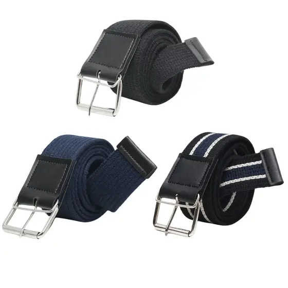 Kit 3 Cinto Masculino De Lona Tecido Largo Gorgorão Fivela Rolete Alta Qualidade