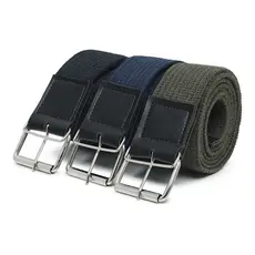 Kit 3 Cinto Masculino Lona Gorgurão Com Fivela Ajustável Plus Size Alta Qualidade.