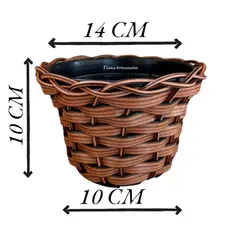 Kit 20 Vasos Decorativo Violeta 14x10 Fibra Sintética Leve e Resistente para Plantas