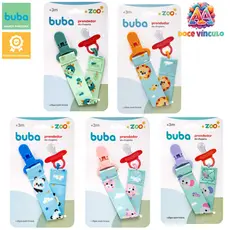 Prendedor de Chupeta Buba Zoo Leão Dino Unicornio Panda Elefante Clip com Trava