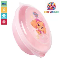 Saboneteira Infantil Patrulha Canina Baby Sky 180ml Rosa Portátil Para Viagens Resistente Plasutil