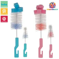 Escova Lavar Mamadeira E Bico Com Esponja Buba Bebê Para Garrafas Multiuso