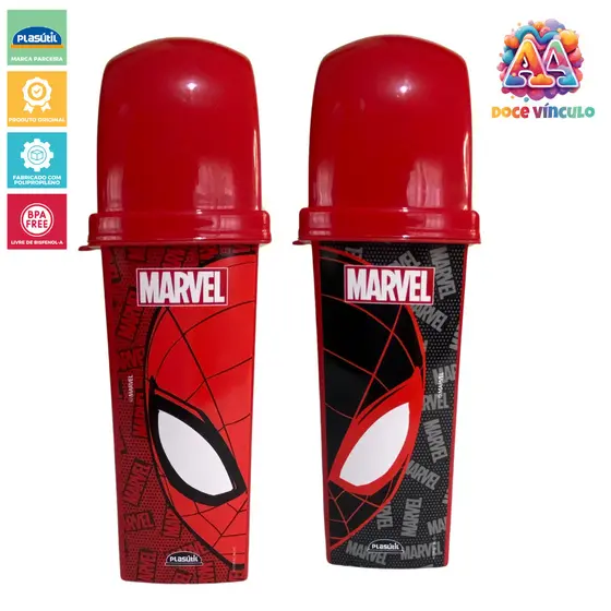Porta Escova Dentes Infantil Homem Aranha Lúdico 290ml