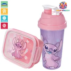 Kit Lanche Infantil Angel Marmita Trava 630ml e Shakeira 580ml Livre de BPA BPA Free Marmita Escolar