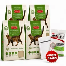 Areia Biodegradável para Gatos Grãos Finos Super Absorção Zero Odor Higiênica 4 a 12kg