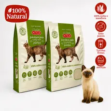Areia Higiênica Biodegradável Natural Gatos Forma Torrão Firme e Alta Inodora 2 a 8kg
