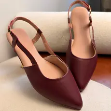 Sapatilha Feminina Bico Fino Slingback Fivela Confortavel Dia a Dia Social Casual Amizzara