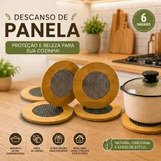 Kit Descanso de Panela Redondo Apoio de Panela Protetor de mesa Descanso de Panela de mesa