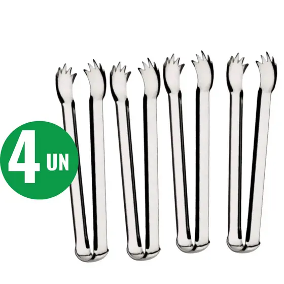 Kit Mini Pegador Pegadores Universal De Carne 12,5cm Churrasco Gelo Para Cozinha Inox Multiuso